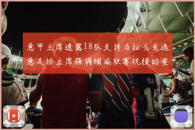 意甲主席透露18队支持马拉戈竞选意足协主席强调缩减联赛规模的重要性